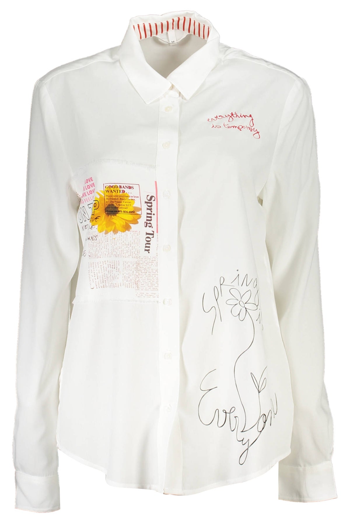 CAMISA COM ESTAMPADO DESIGUAL MULHER BRANCA