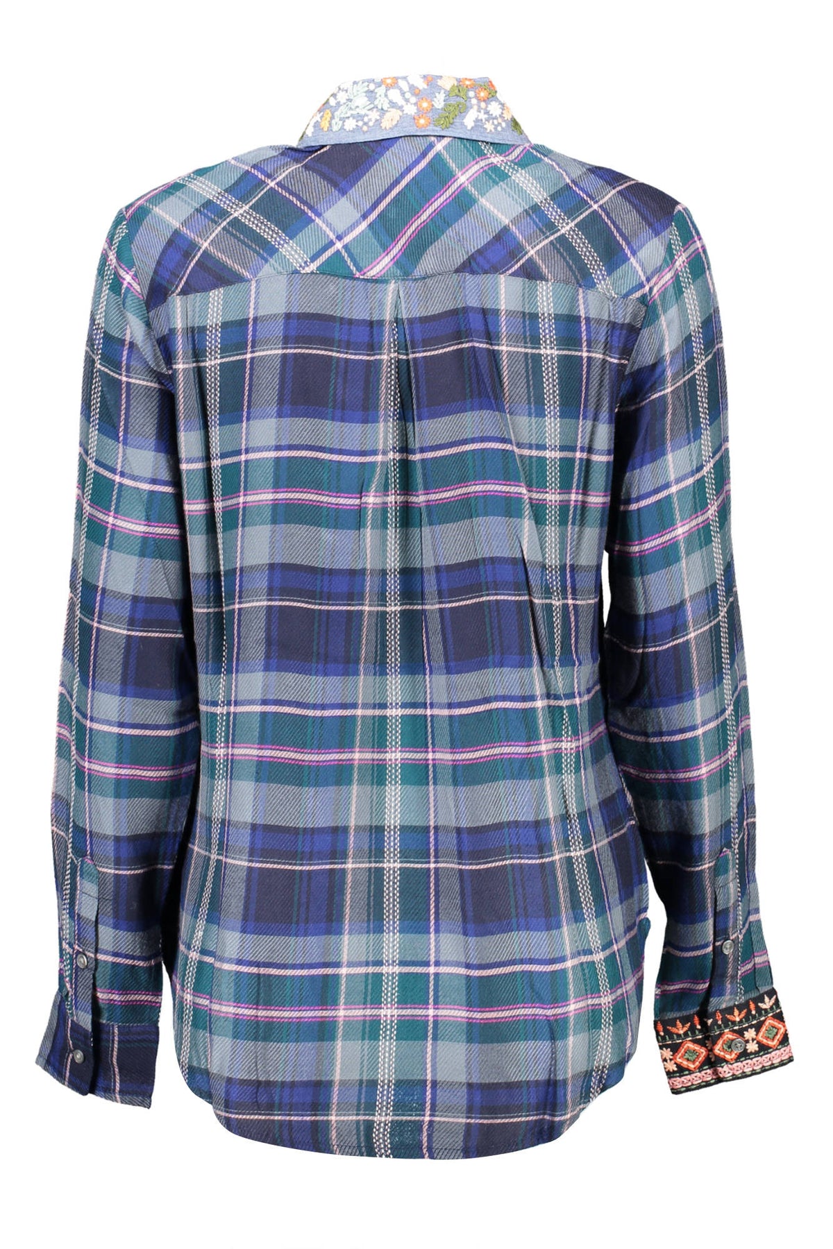 Desigual Long Sleeve Shirt Azul Mulher