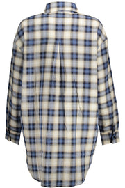 CAMISA EM ALGODÃO DESIGUAL MULHER AZUL