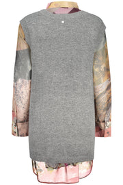 CAMISA COM LOGÓTIPO DESIGUAL MULHER CINZENTA