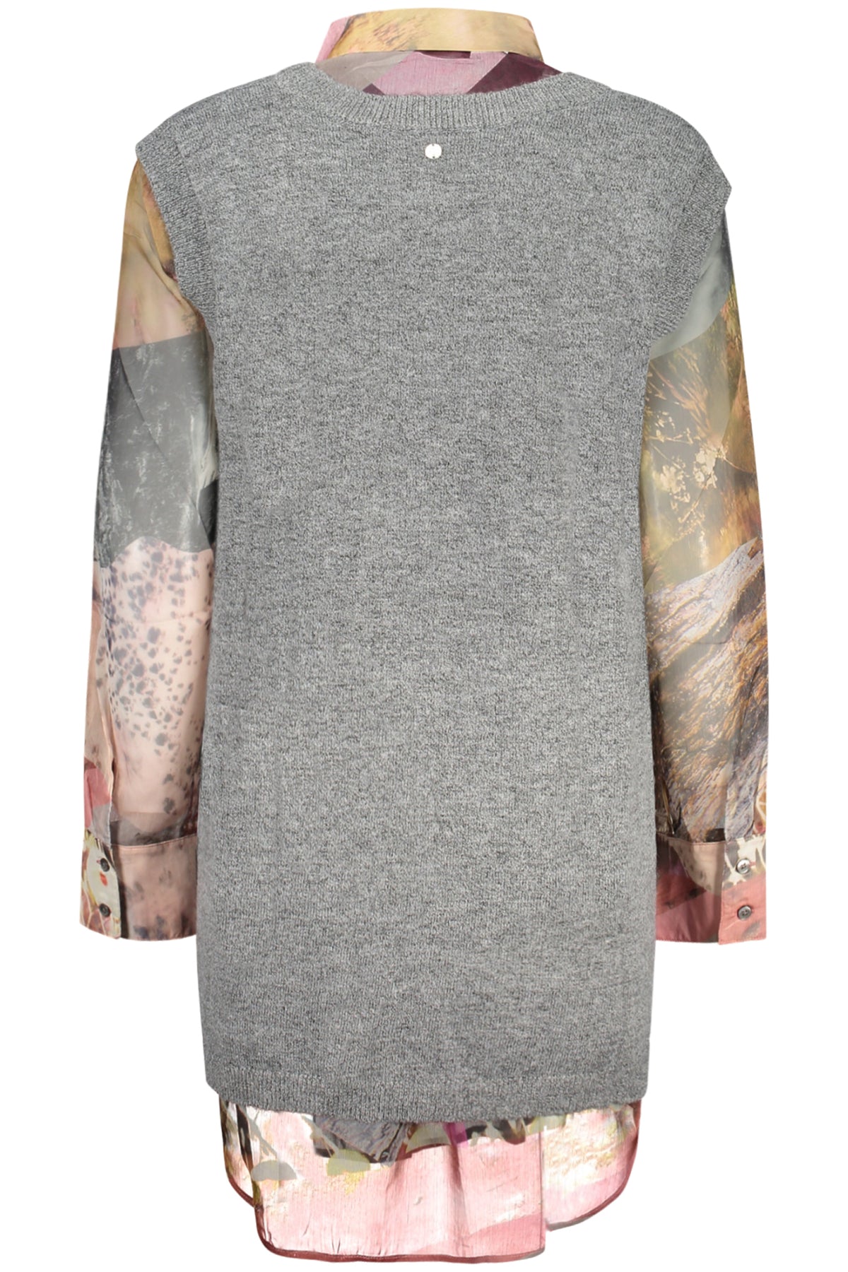 CAMISA COM LOGÓTIPO DESIGUAL MULHER CINZENTA