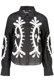CAMISA EM ALGODÃO DESIGUAL MULHER PRETA