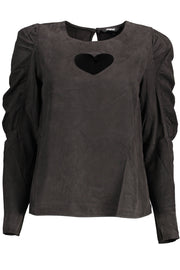 CAMISA COM LOGÓTIPO DESIGUAL MULHER PRETA
