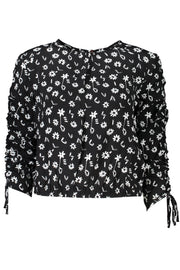 CAMISA COM ATACADORES DESIGUAL MULHER PRETA