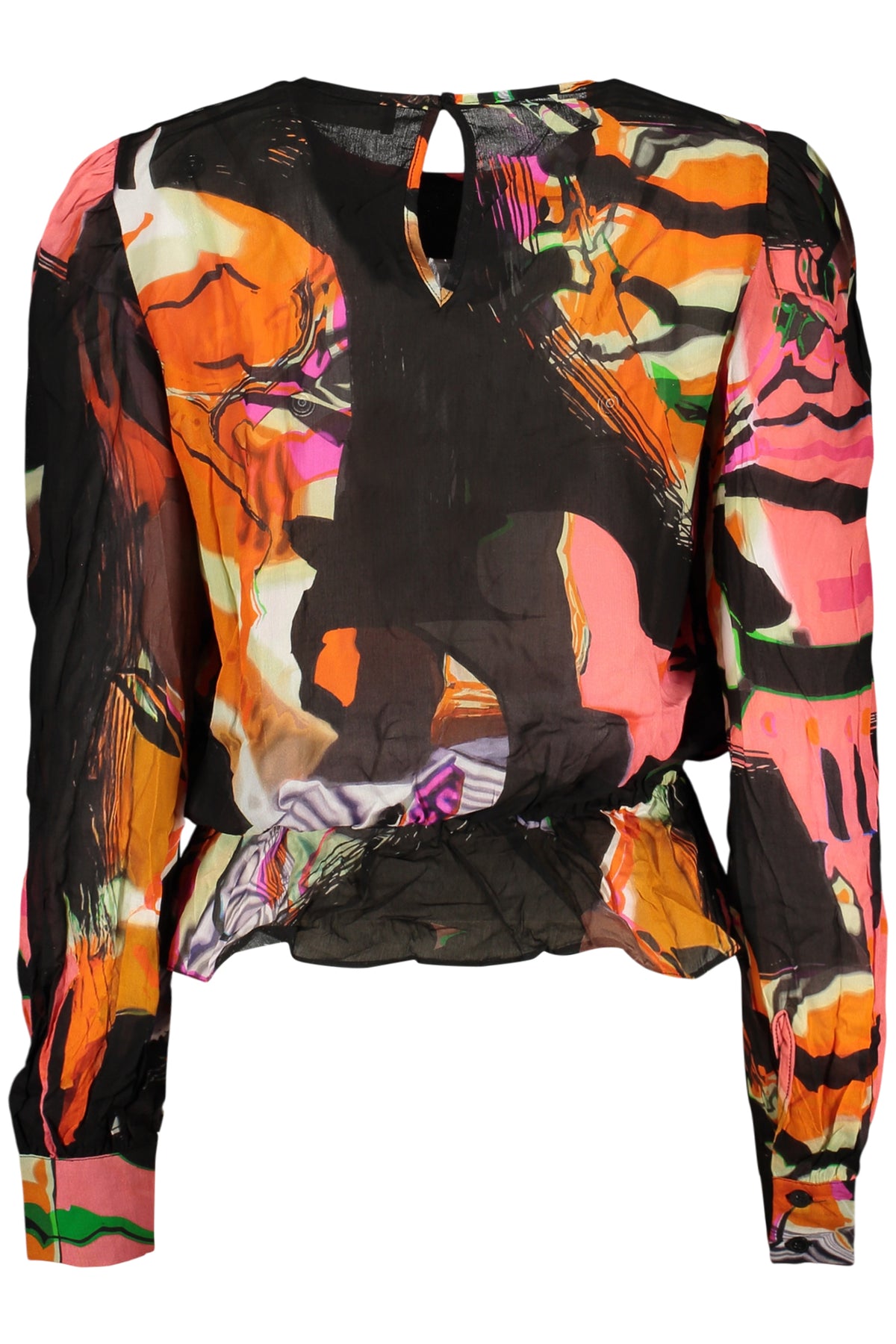 CAMISA COM LOGÓTIPO DESIGUAL MULHER PRETA