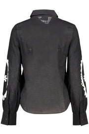 CAMISA EM ALGODÃO DESIGUAL MULHER PRETA
