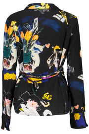 CAMISA COM ESTAMPADO DESIGUAL MULHER PRETA