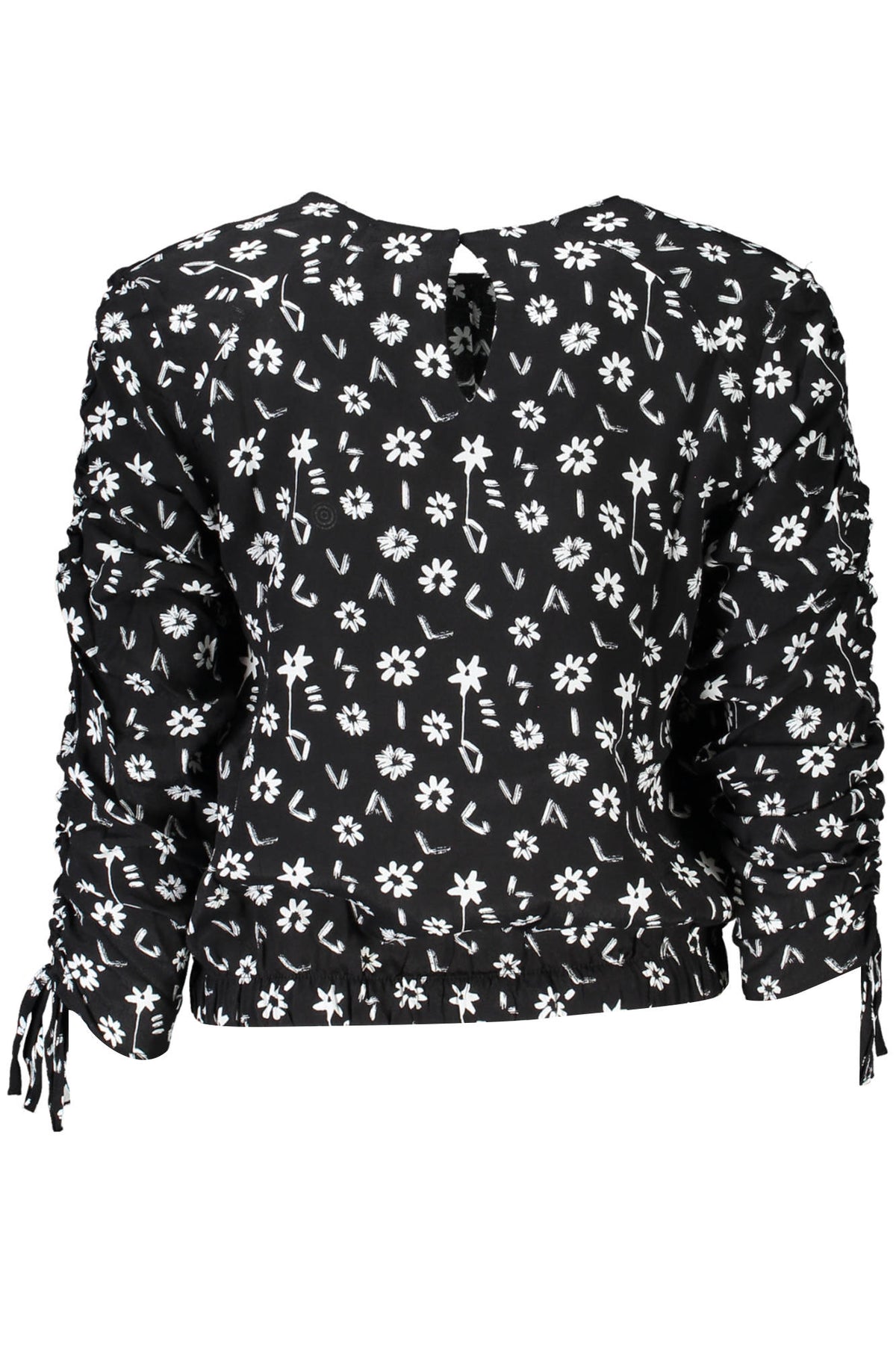 CAMISA COM ATACADORES DESIGUAL MULHER PRETA