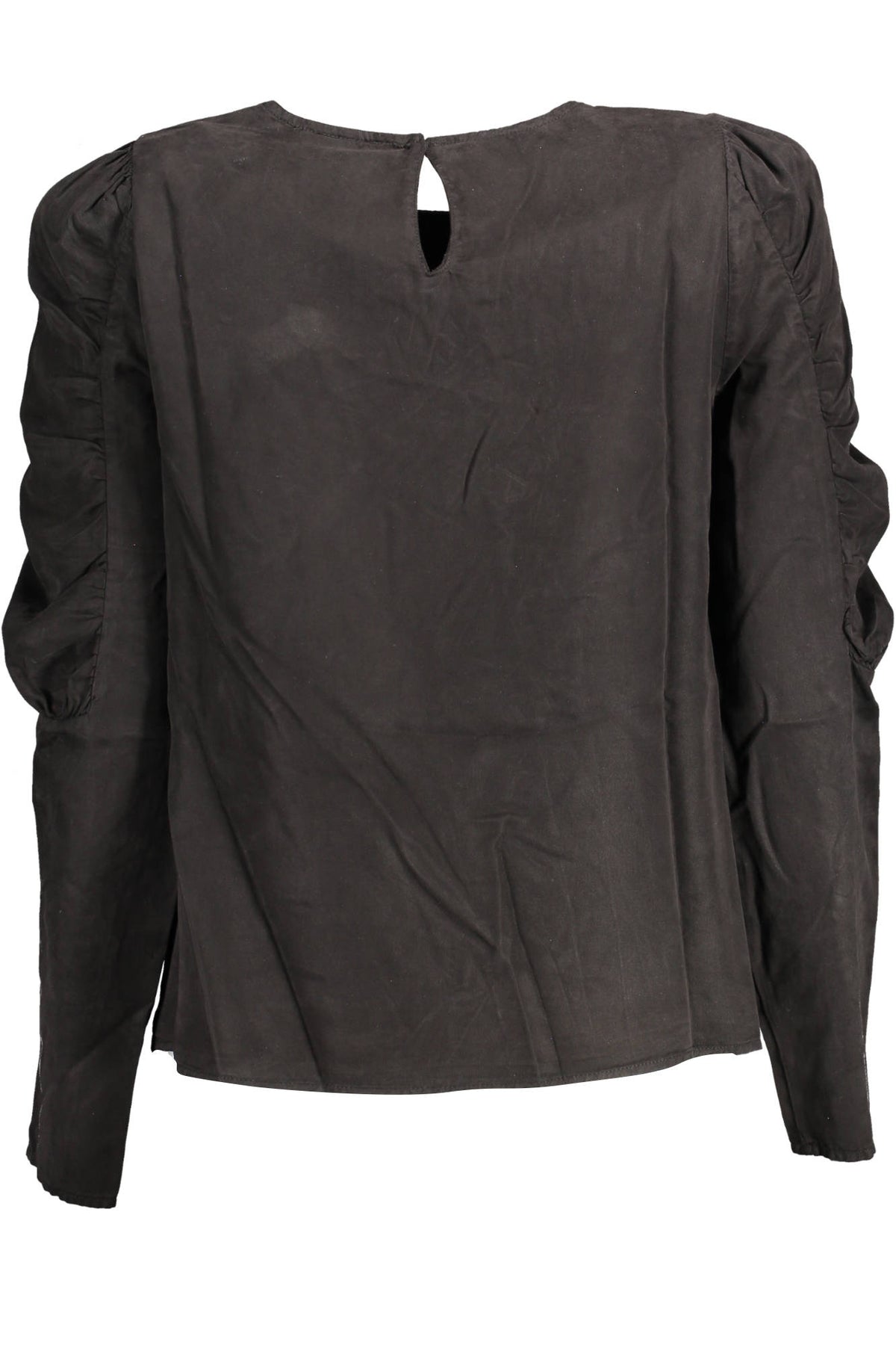 CAMISA COM LOGÓTIPO DESIGUAL MULHER PRETA