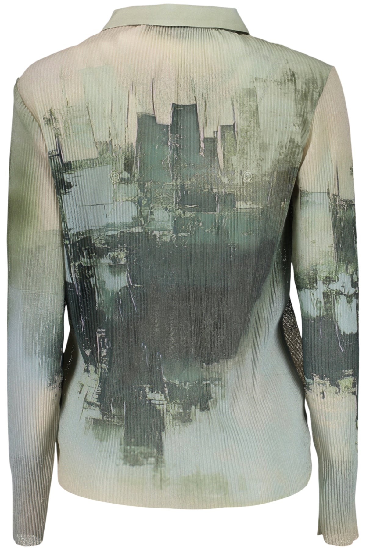 CAMISA COM ESTAMPADO DESIGUAL MULHER VERDE