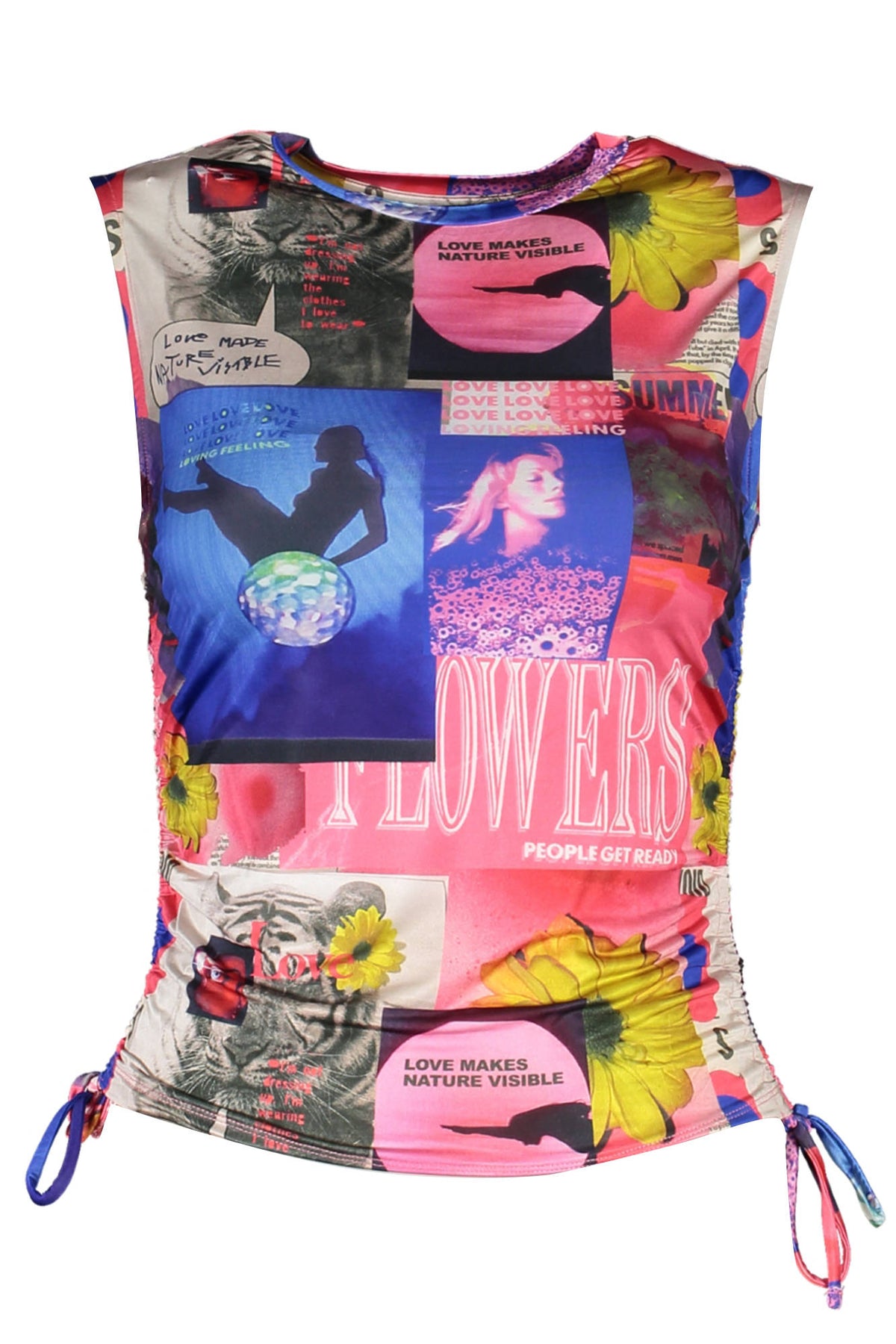 TOP DE ALÇAS COM LOGÓTIPO DESIGUAL MULHER AZUL
