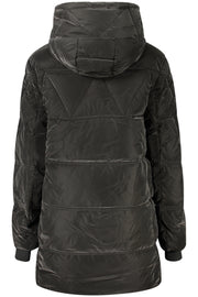 BLUSÃO COM CAPUZ DESIGUAL MULHER PRETO