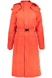 BLUSÃO COM CAPUZ DESIGUAL MULHER VERMELHO