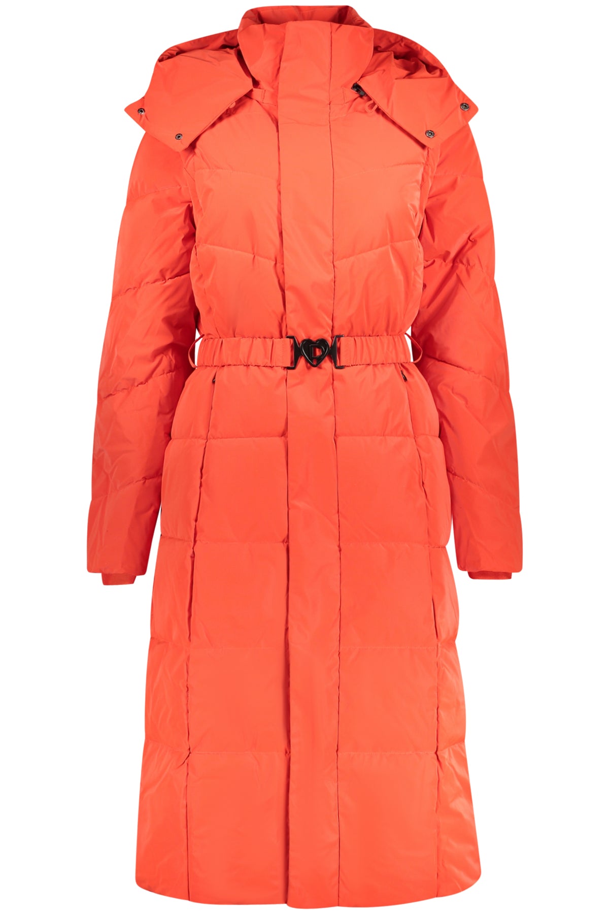 BLUSÃO COM CAPUZ DESIGUAL MULHER VERMELHO