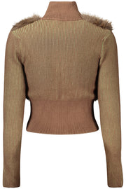 CAMISOLA COM FECHO DESIGUAL MULHER CASTANHA
