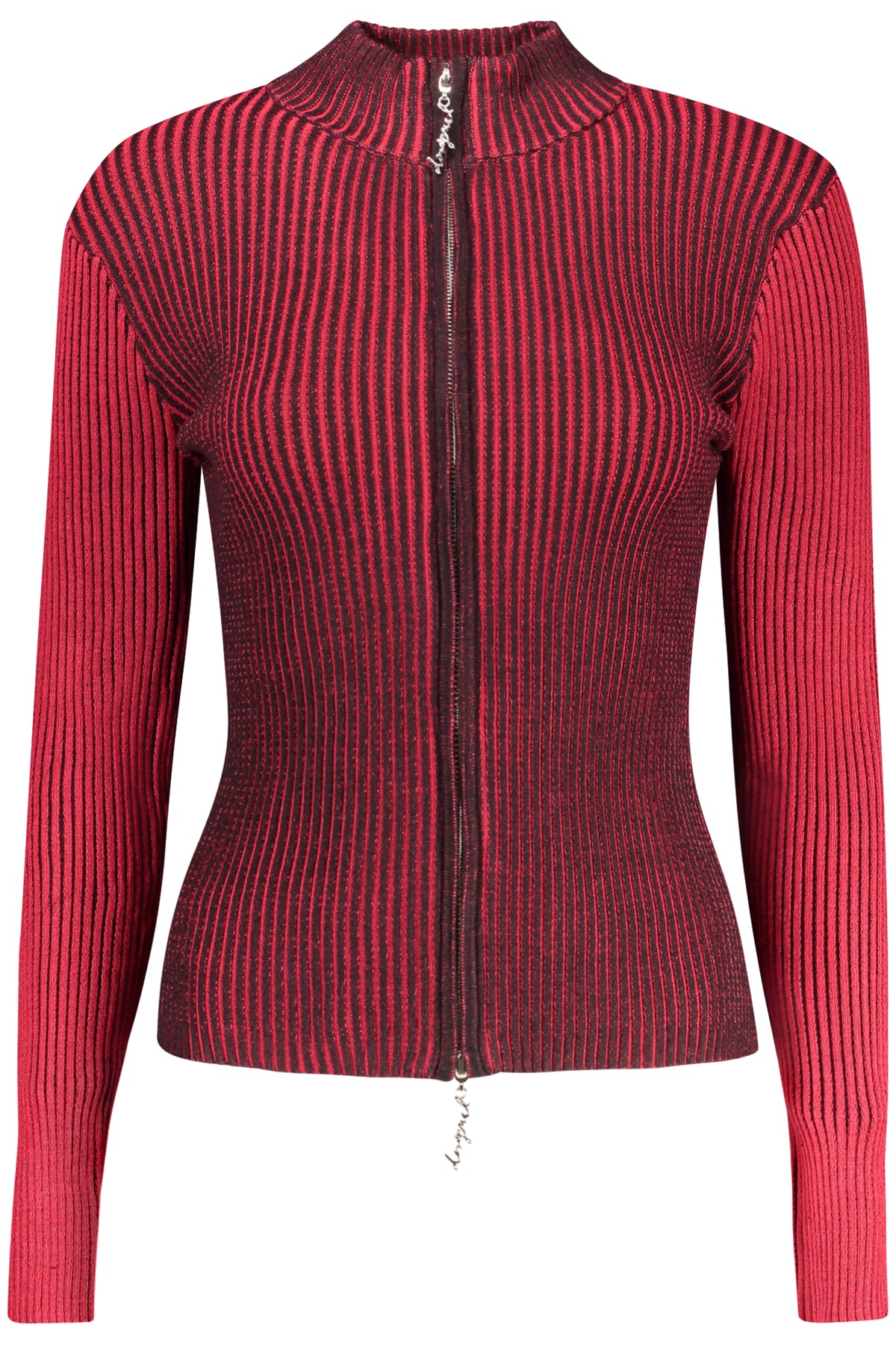 CAMISOLA COM FECHO DESIGUAL MULHER VERMELHA