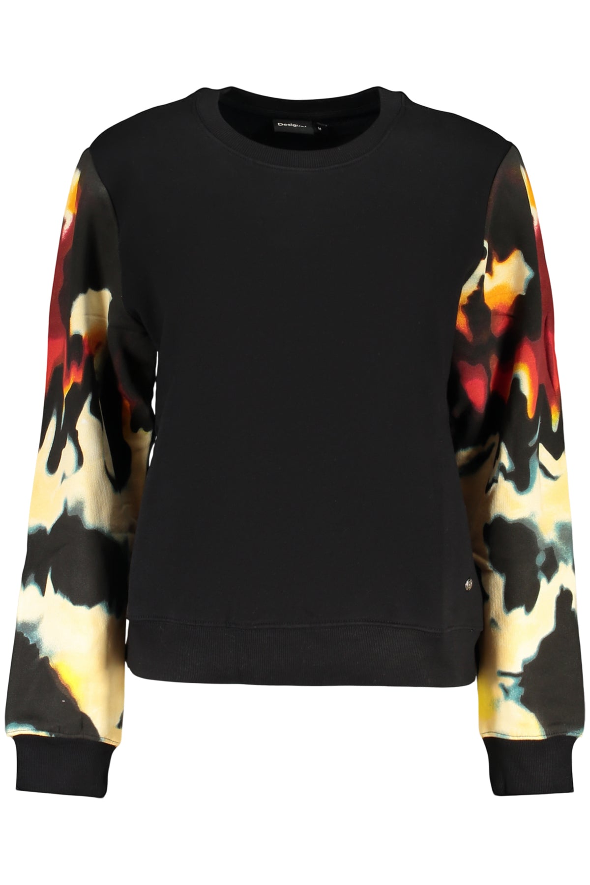 SWEATSHIRT EM ALGODÃO DESIGUAL MULHER PRETA