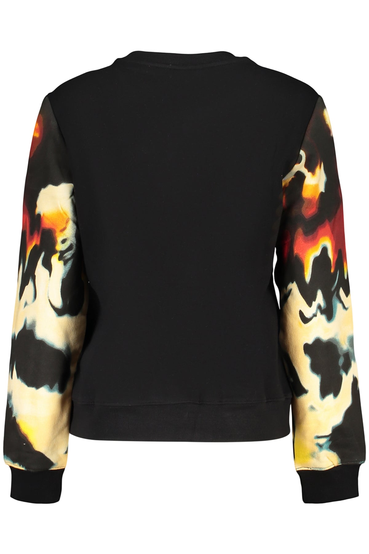 SWEATSHIRT EM ALGODÃO DESIGUAL MULHER PRETA