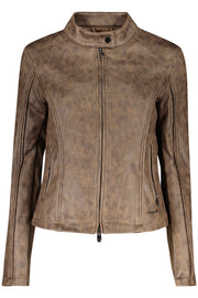 BLUSÃO COM FECHO DESIGUAL MULHER CASTANHO