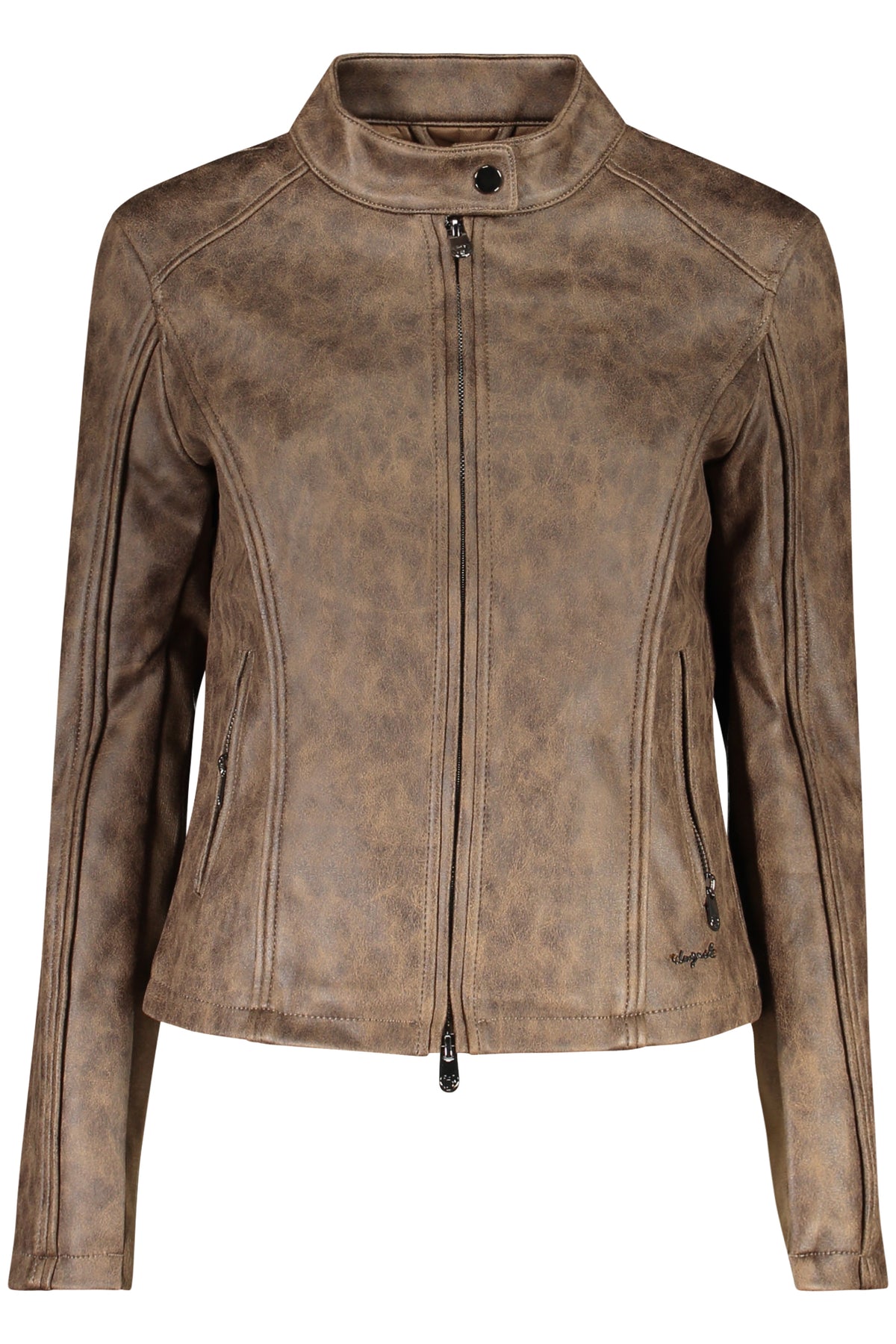 BLUSÃO COM FECHO DESIGUAL MULHER CASTANHO