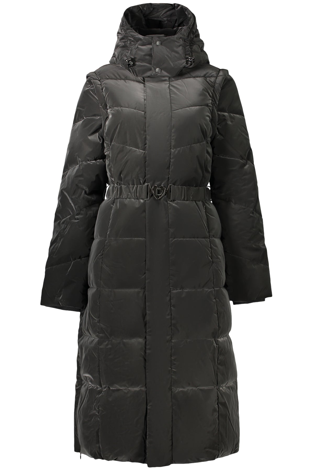 BLUSÃO COM CAPUZ DESIGUAL MULHER PRETO