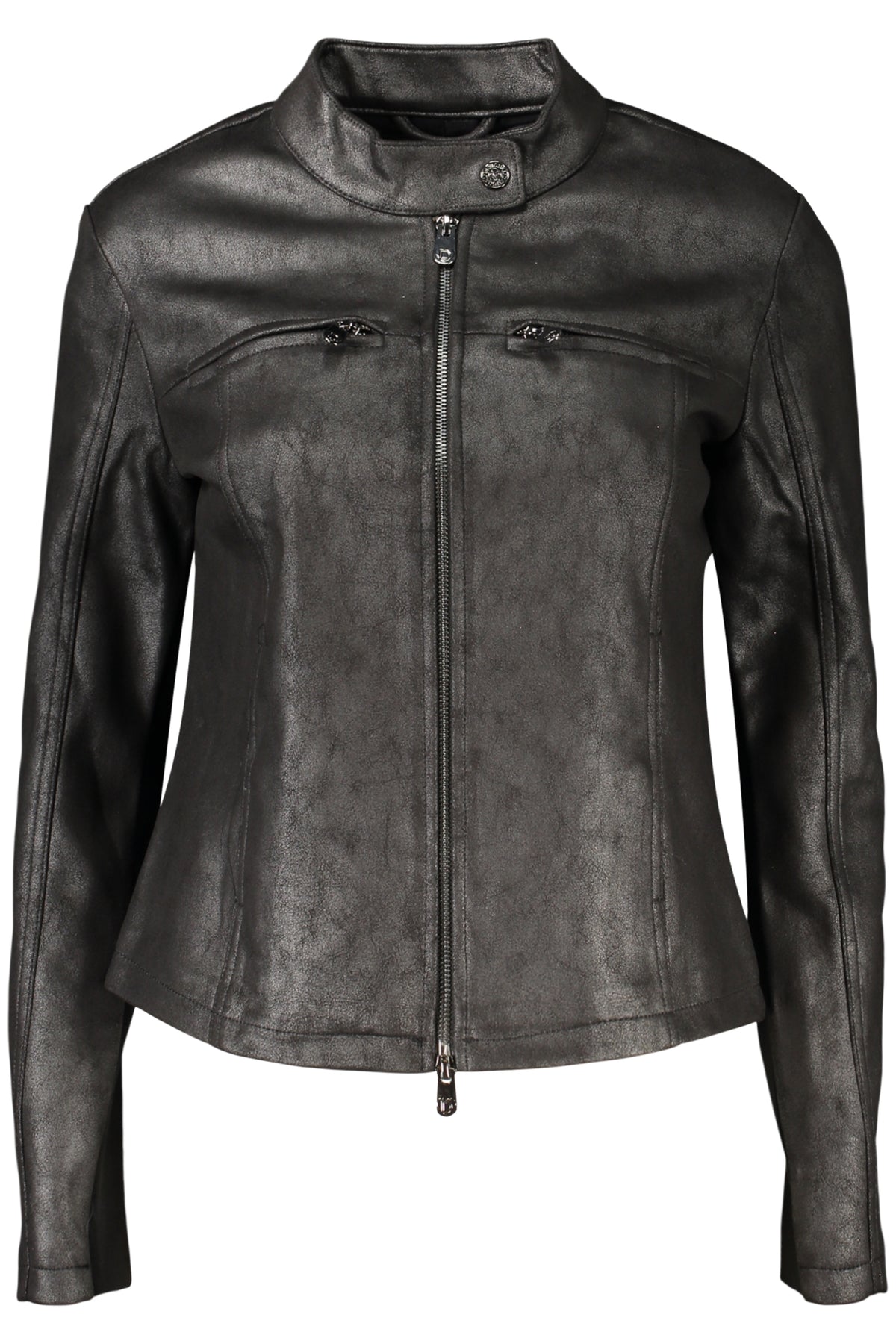 BLUSÃO COM FECHO DESIGUAL MULHER PRETO