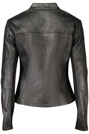 BLUSÃO COM FECHO DESIGUAL MULHER PRETO