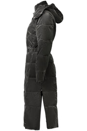 BLUSÃO COM CAPUZ DESIGUAL MULHER PRETO