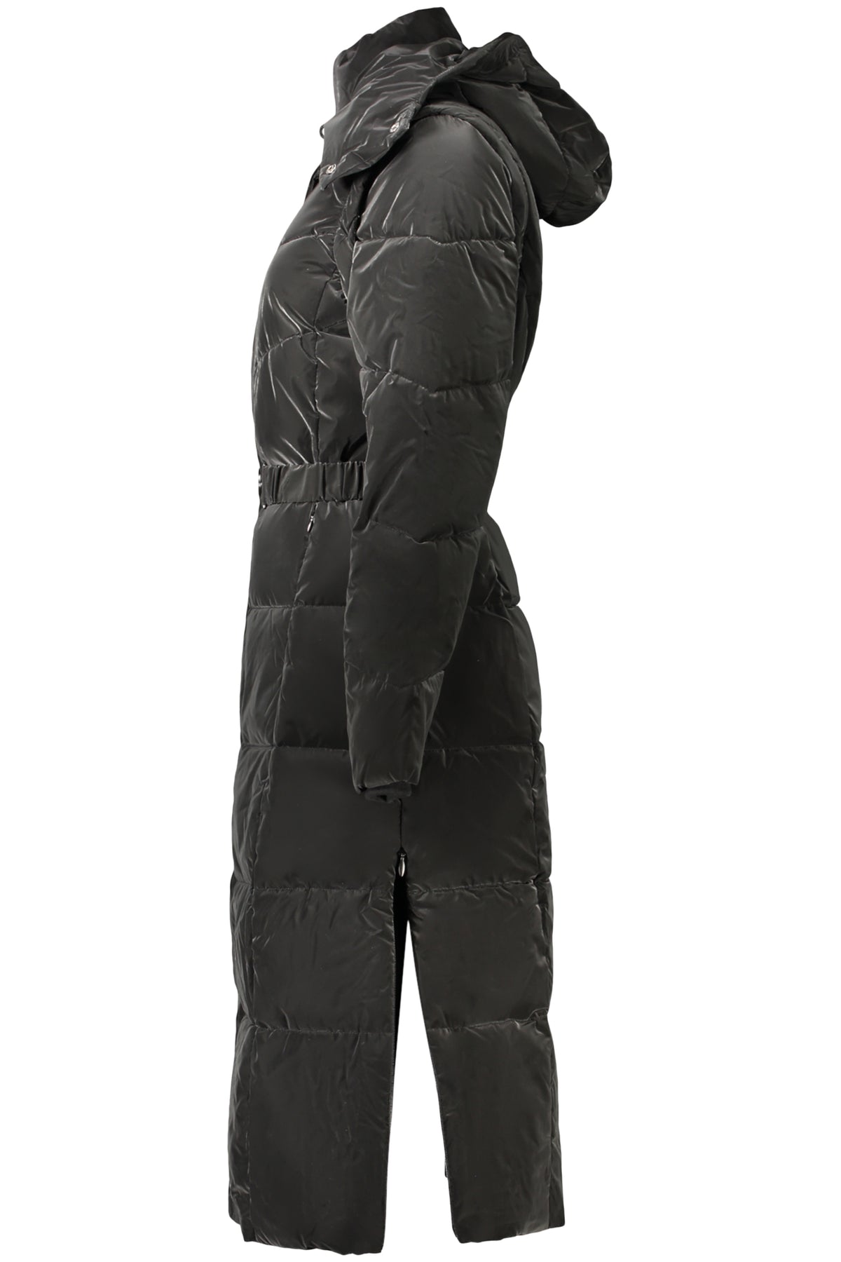 BLUSÃO COM CAPUZ DESIGUAL MULHER PRETO