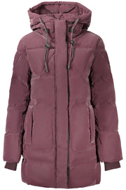 BLUSÃO COM CAPUZ DESIGUAL MULHER ROXO