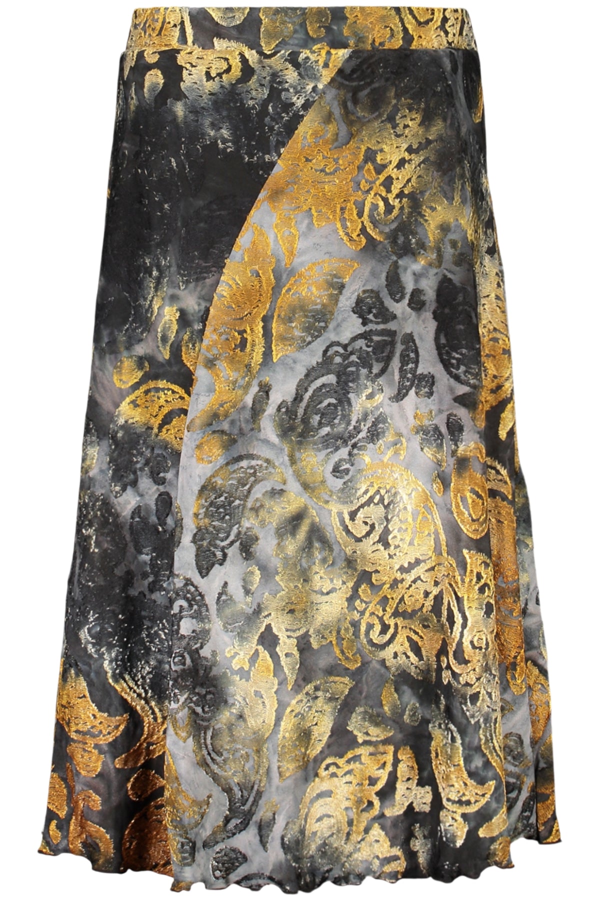 SAIA COM LOGÓTIPO DESIGUAL MULHER AZUL