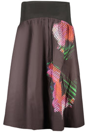 SAIA EM ALGODÃO DESIGUAL MULHER PRETA
