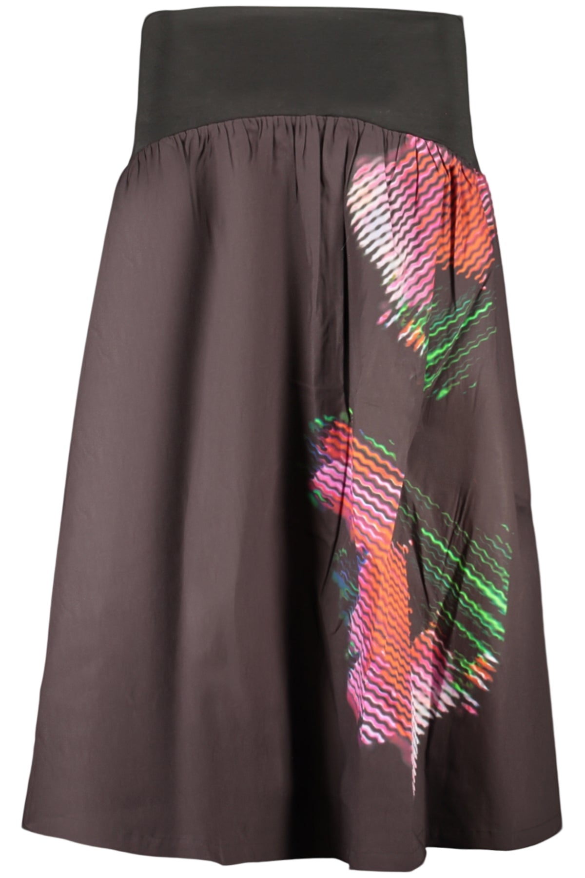 SAIA EM ALGODÃO DESIGUAL MULHER PRETA