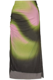 SAIA COM LOGÓTIPO DESIGUAL MULHER VERDE
