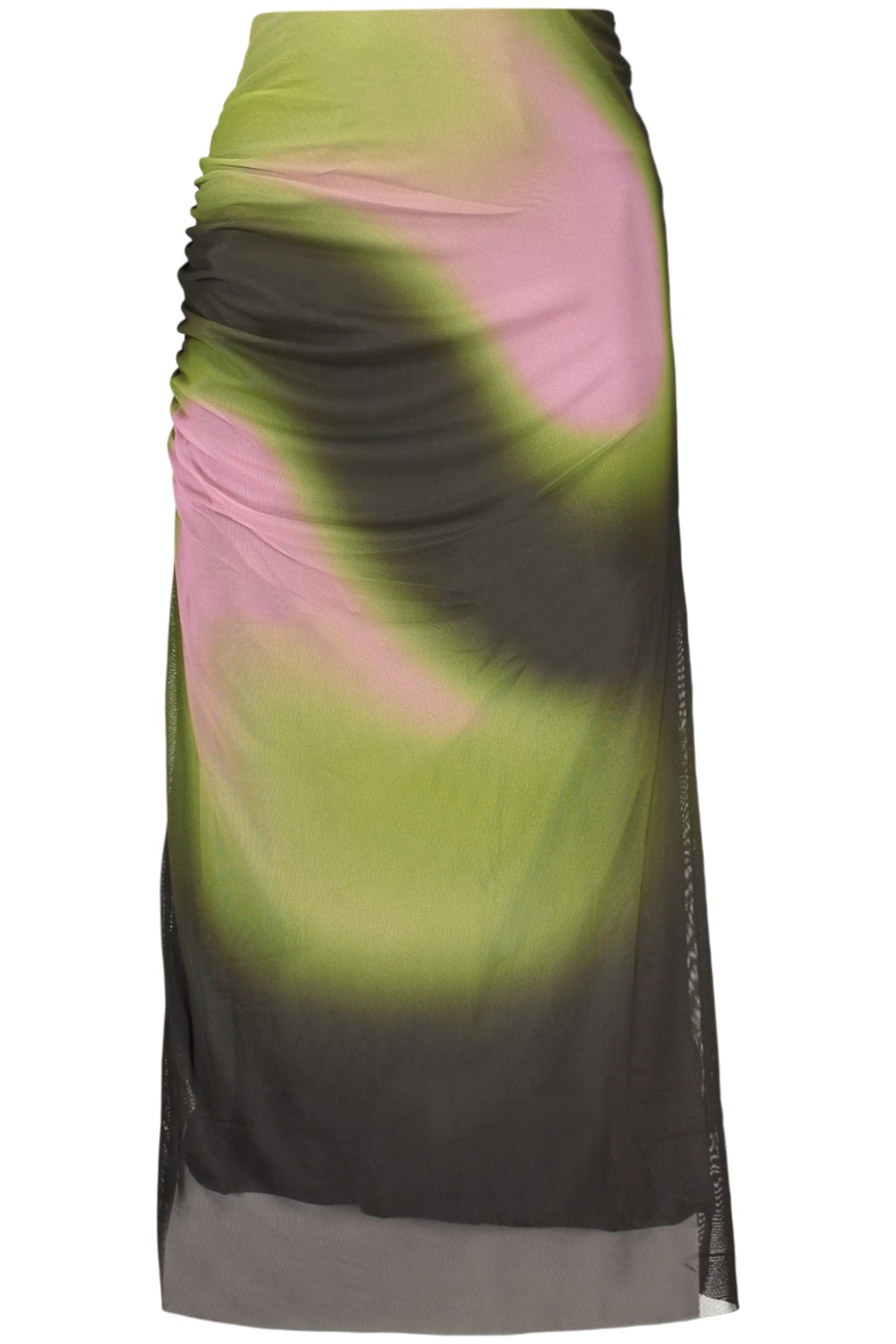 SAIA COM LOGÓTIPO DESIGUAL MULHER VERDE