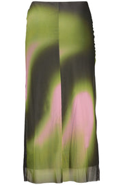 SAIA COM LOGÓTIPO DESIGUAL MULHER VERDE