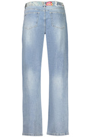 JEANS EM ALGODÃO DESIGUAL MULHER AZUL CLARO