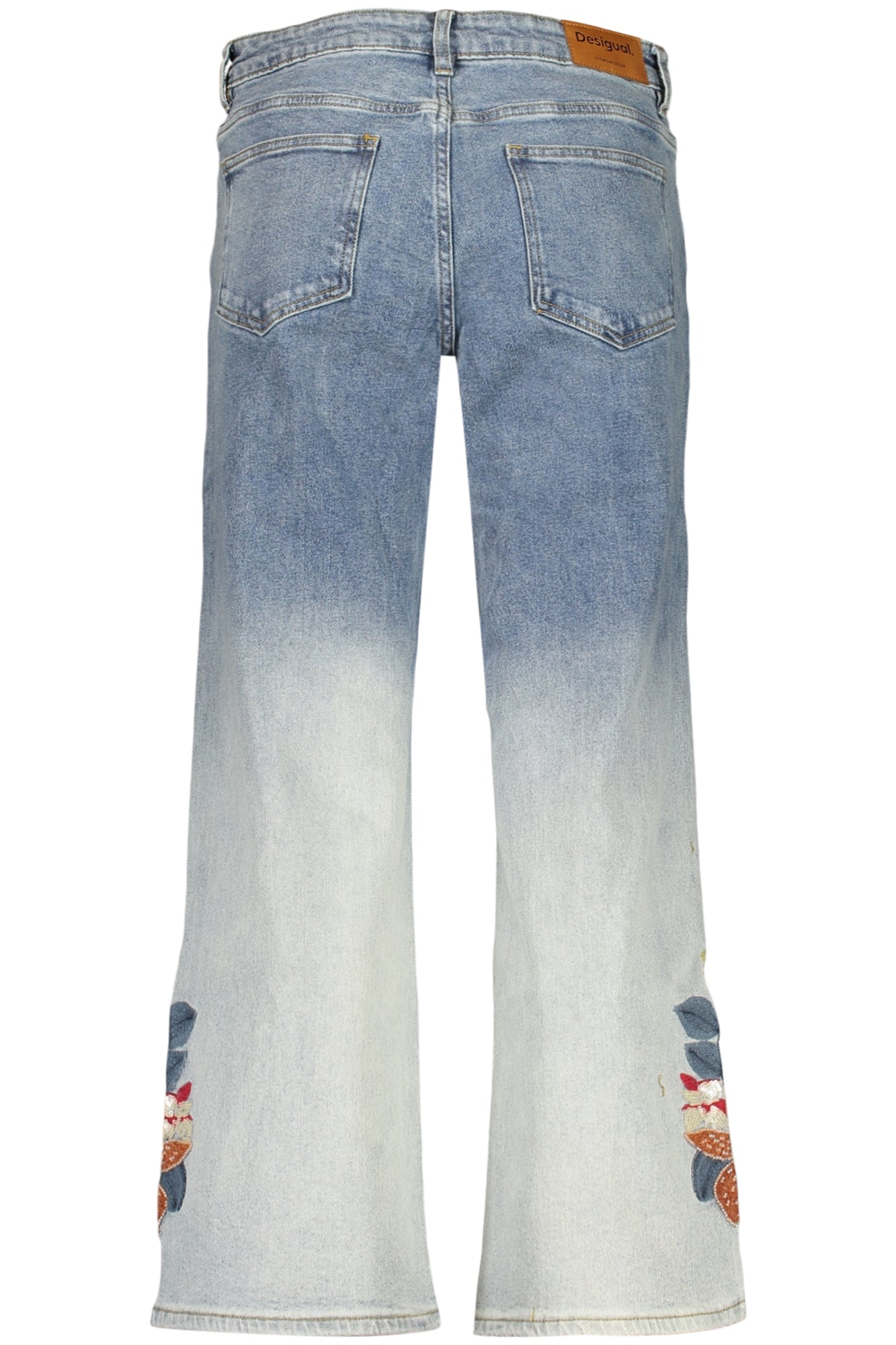 JEANS EM ALGODÃO DESIGUAL MULHER AZUL CLARO