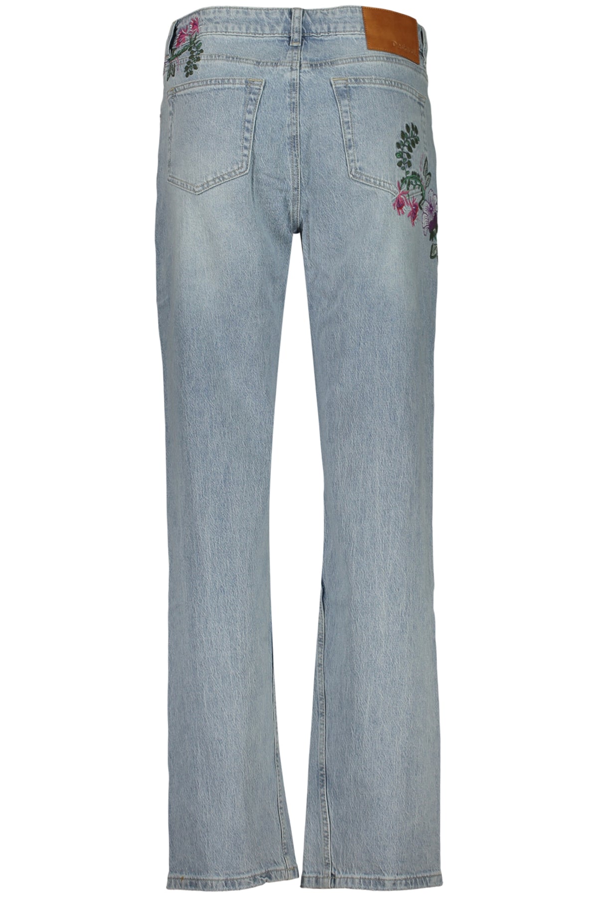 JEANS EM ALGODÃO DESIGUAL MULHER AZUL CLARO