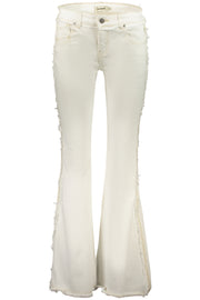 JEANS EM ALGODÃO DESIGUAL MULHER BRANCOS