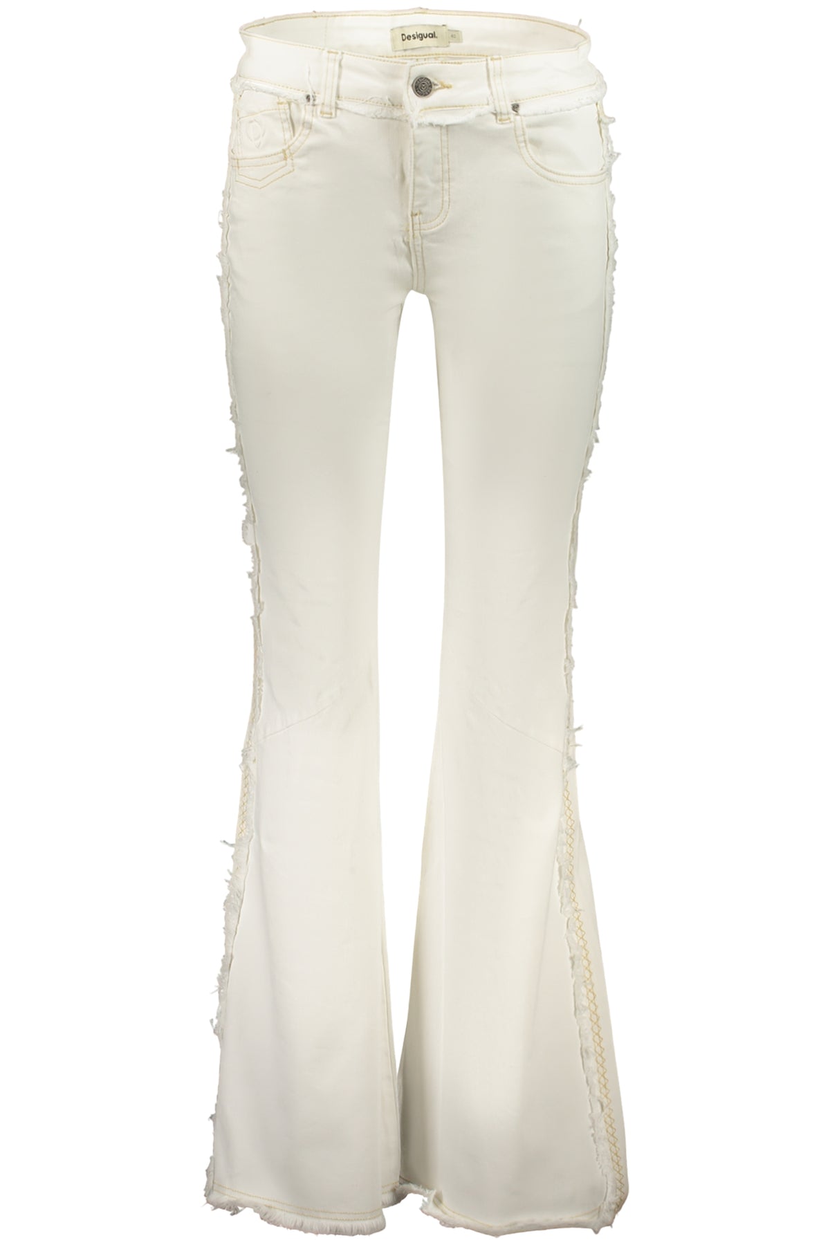 JEANS EM ALGODÃO DESIGUAL MULHER BRANCOS