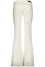 JEANS EM ALGODÃO DESIGUAL MULHER BRANCOS