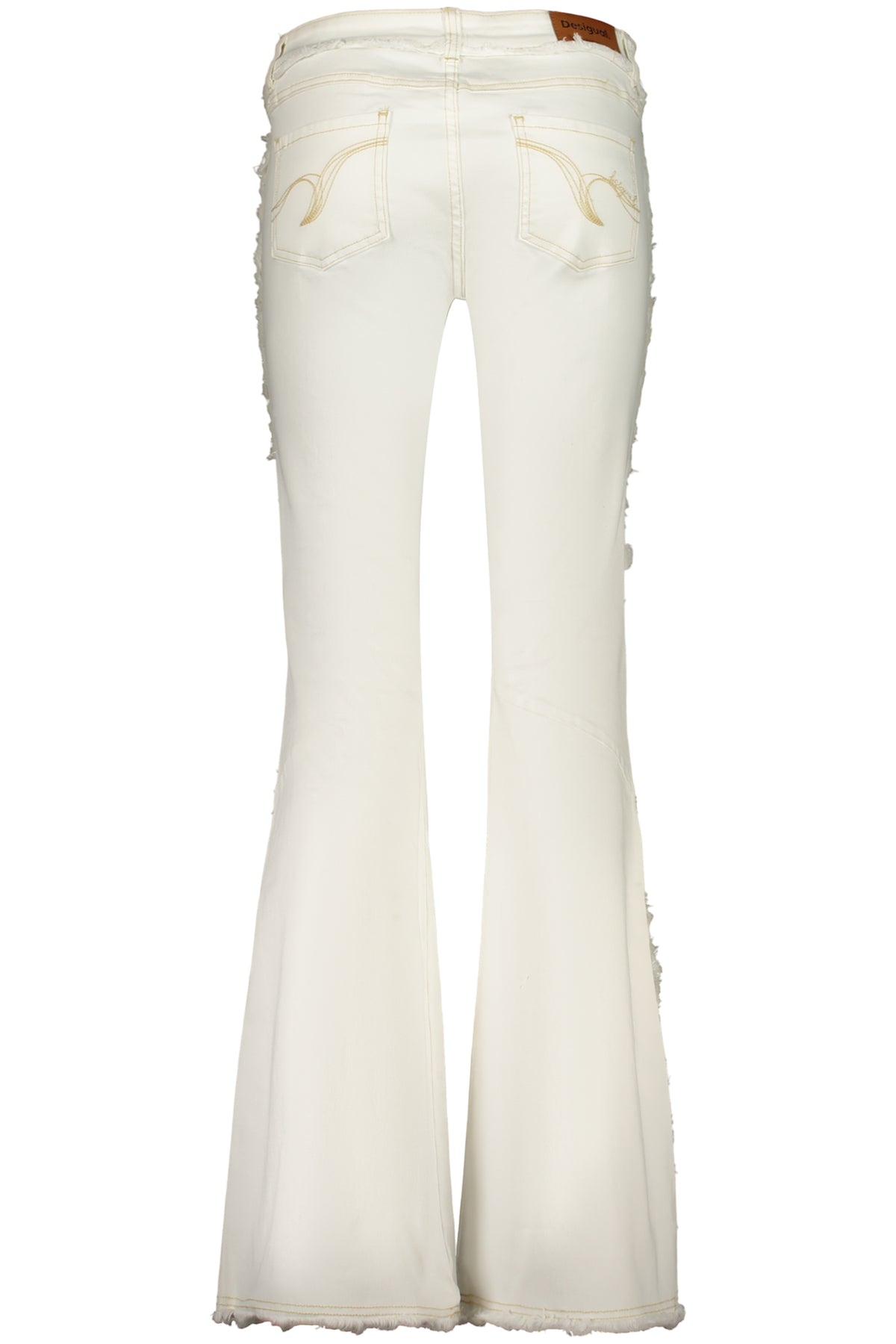 JEANS EM ALGODÃO DESIGUAL MULHER BRANCOS