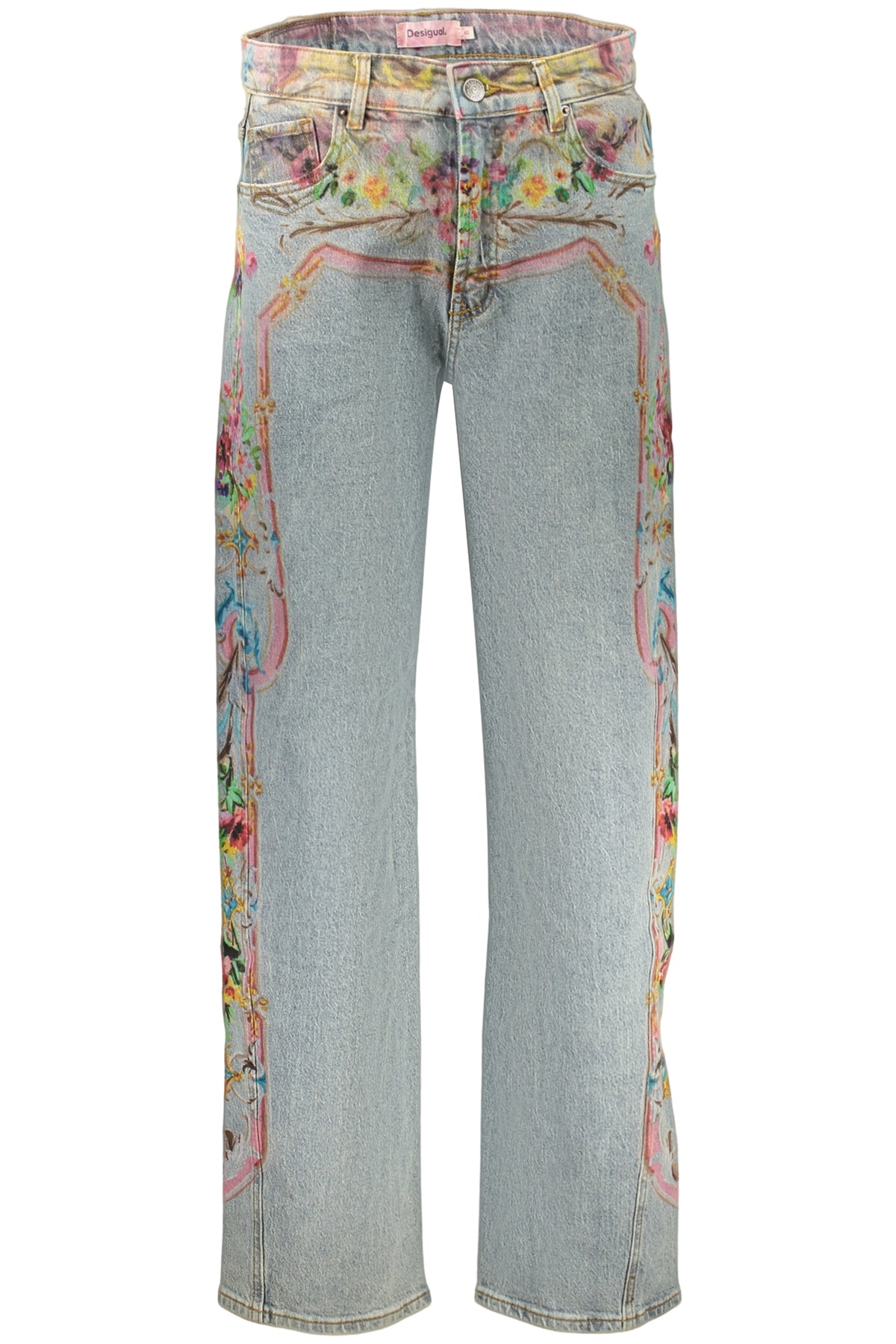 JEANS EM ALGODÃO DESIGUAL MULHER AZUIS