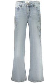 JEANS EM ALGODÃO DESIGUAL MULHER AZUIS