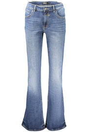 JEANS EM ALGODÃO DESIGUAL MULHER AZUIS