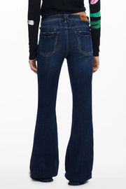 JEANS EM ALGODÃO DESIGUAL MULHER AZUIS