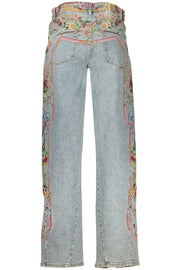 JEANS EM ALGODÃO DESIGUAL MULHER AZUIS