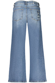 JEANS EM ALGODÃO DESIGUAL MULHER AZUIS