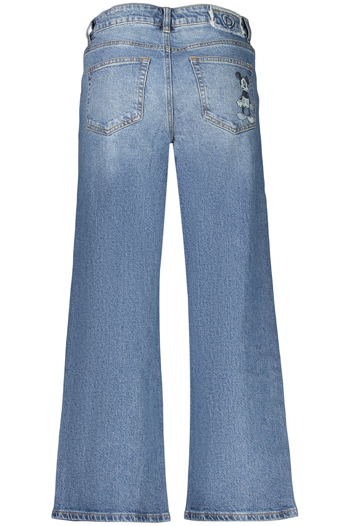 JEANS EM ALGODÃO DESIGUAL MULHER AZUIS